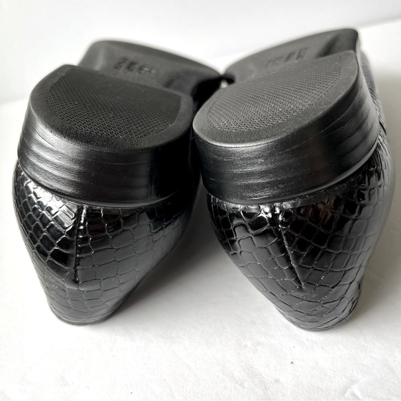 SAS Black Patent Leather Snake Print Embossed Loafers Size 12 N - Picture 6 of 10